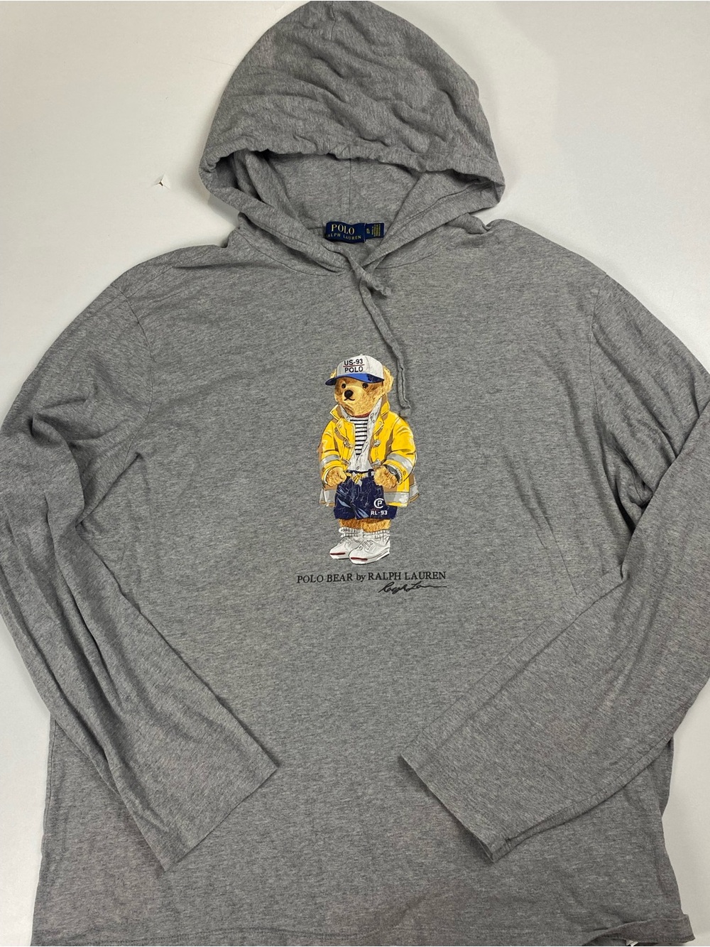 Ralph Lauren Polo Bear Gray Hooded Long-Sleeve Shirt - XL